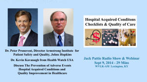 Peter Pronovost & Kevin Kavanagh Webcast