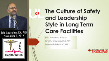 Said Abusalem, RN, PhD - Culture of Safety and Leadership in Long Term Care Facilities