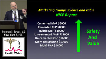 Stephen Tower's presentatoin on cobaltism and brain toxity in hip implant patients